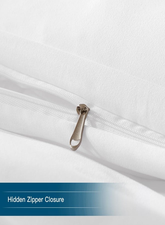 STWIENER Oversized King Plus Duvet Cover 120"x132", Only 1 Piece Extra Large Ultra Soft Microfiber White Duvet Cover for All Season Zipper Closure, 8 Corner Ties(1 Pc, White, Alaskan King 120x132 inches) - Image 5